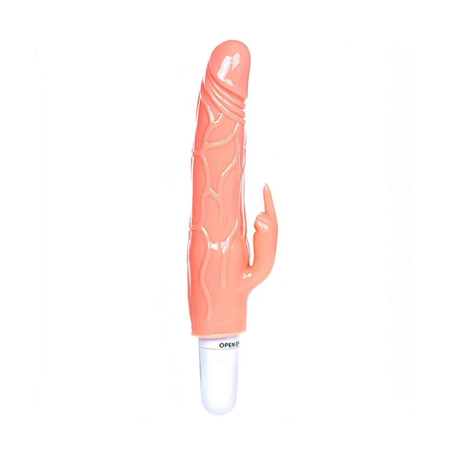 Vibratore Rabbit in TPR Morbido e Flessibile con Venature in Rilievo - Ipoallergenico, Flesh