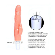 Vibratore Rabbit in TPR Morbido e Flessibile con Venature in Rilievo - Ipoallergenico, Flesh