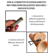 Vibratore Realistico Super Morbido con Spinta, Vibrazione e Riscaldamento