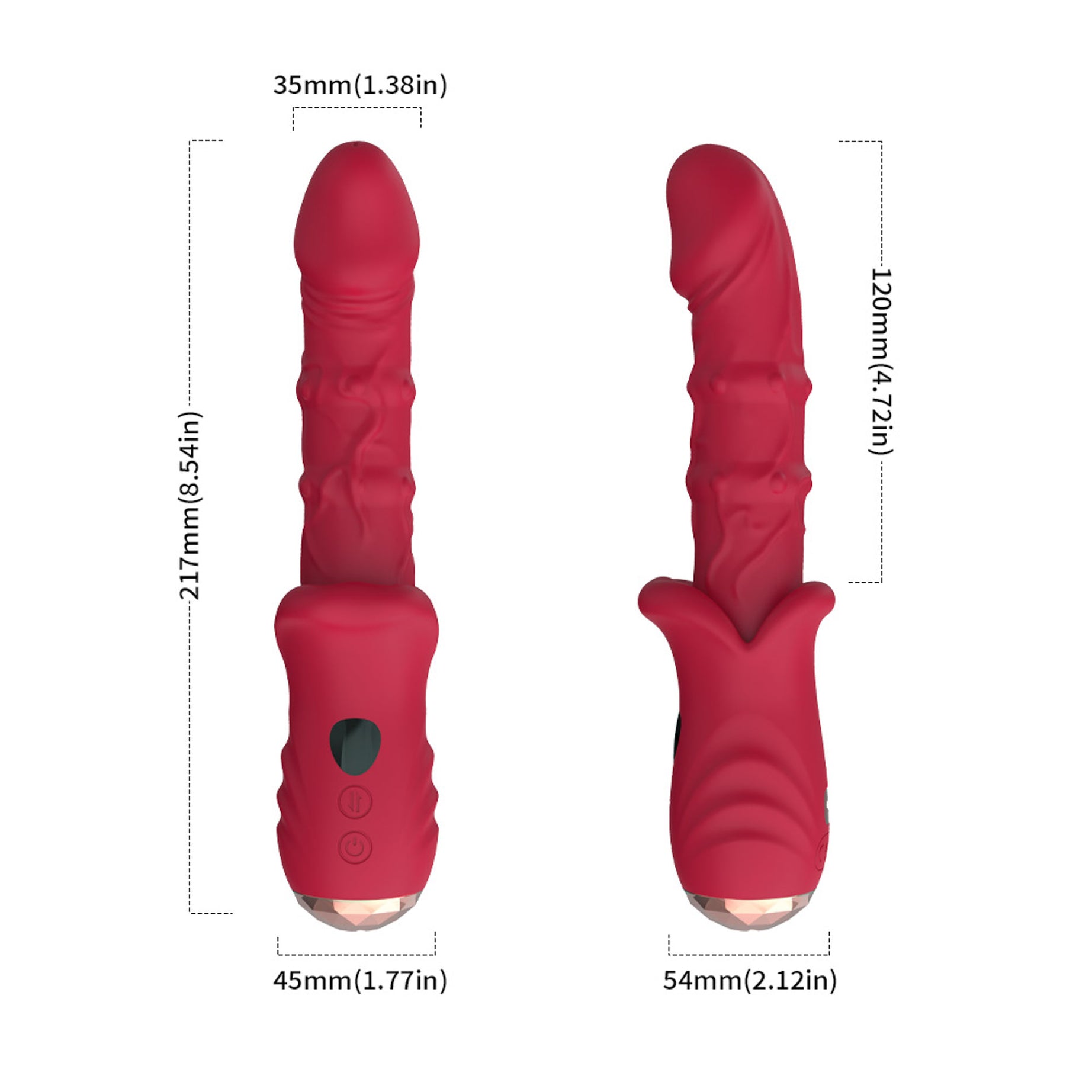 Vibratore Riscaldante con Spinta e Fingering