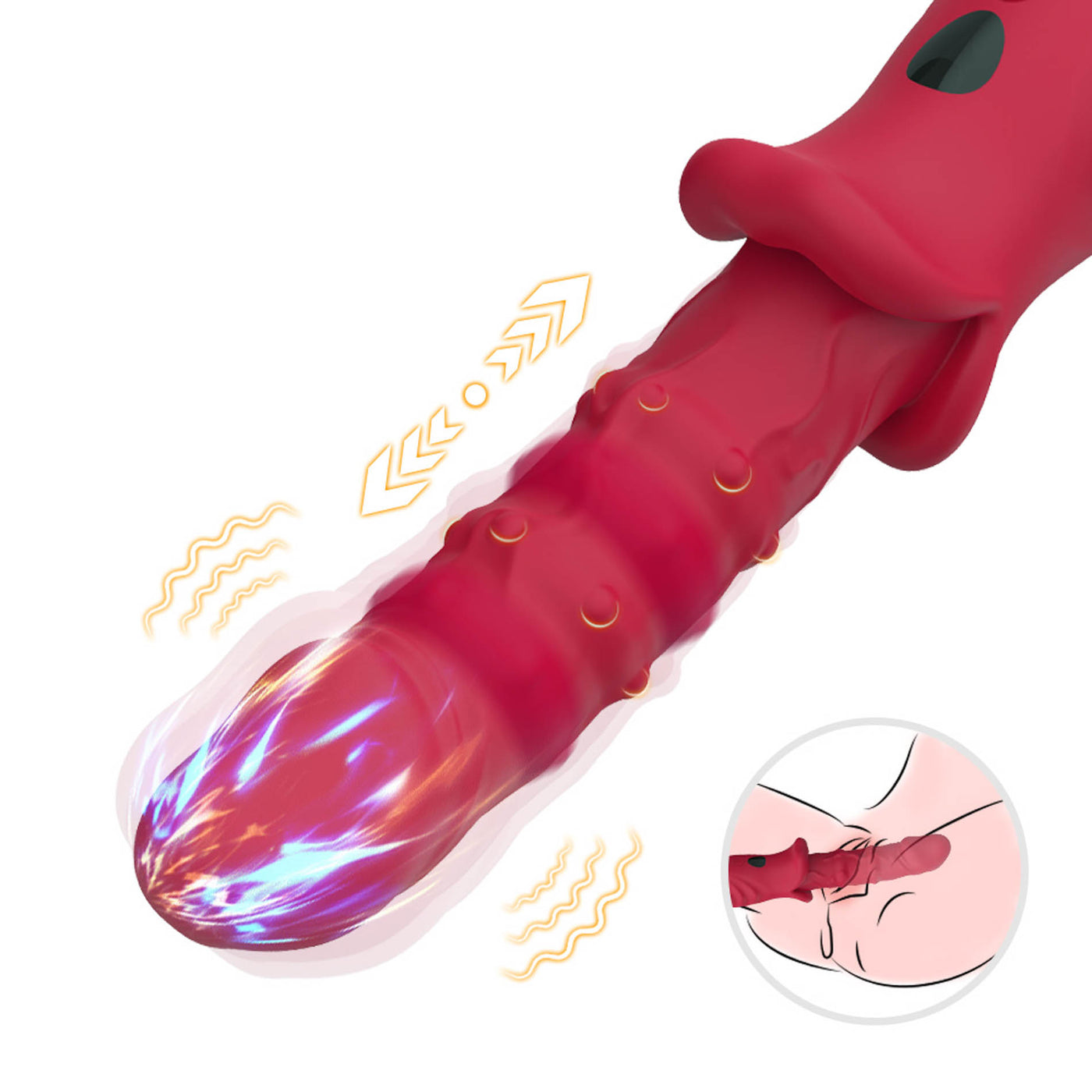 Vibratore Riscaldante con Spinta e Fingering