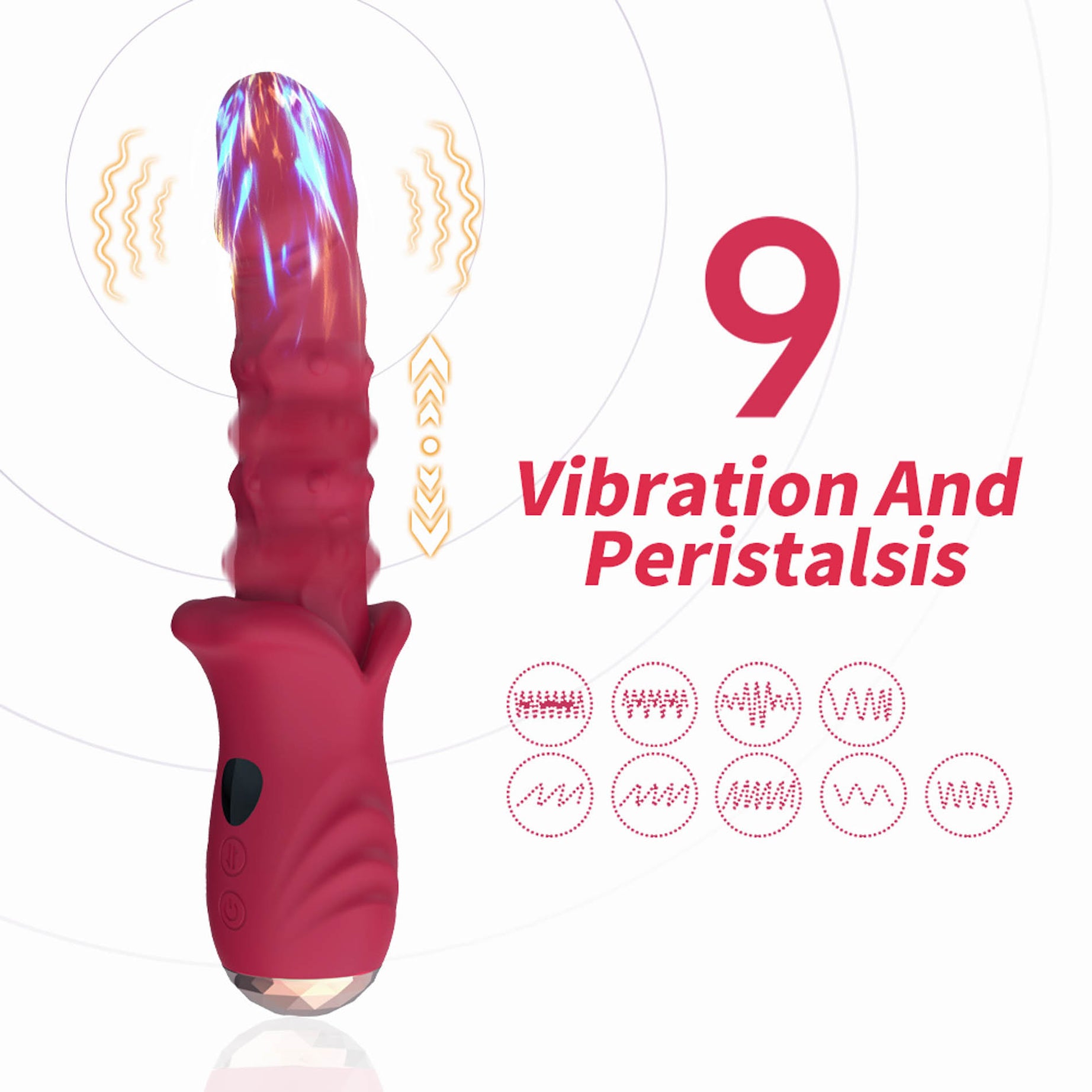 Vibratore Riscaldante con Spinta e Fingering