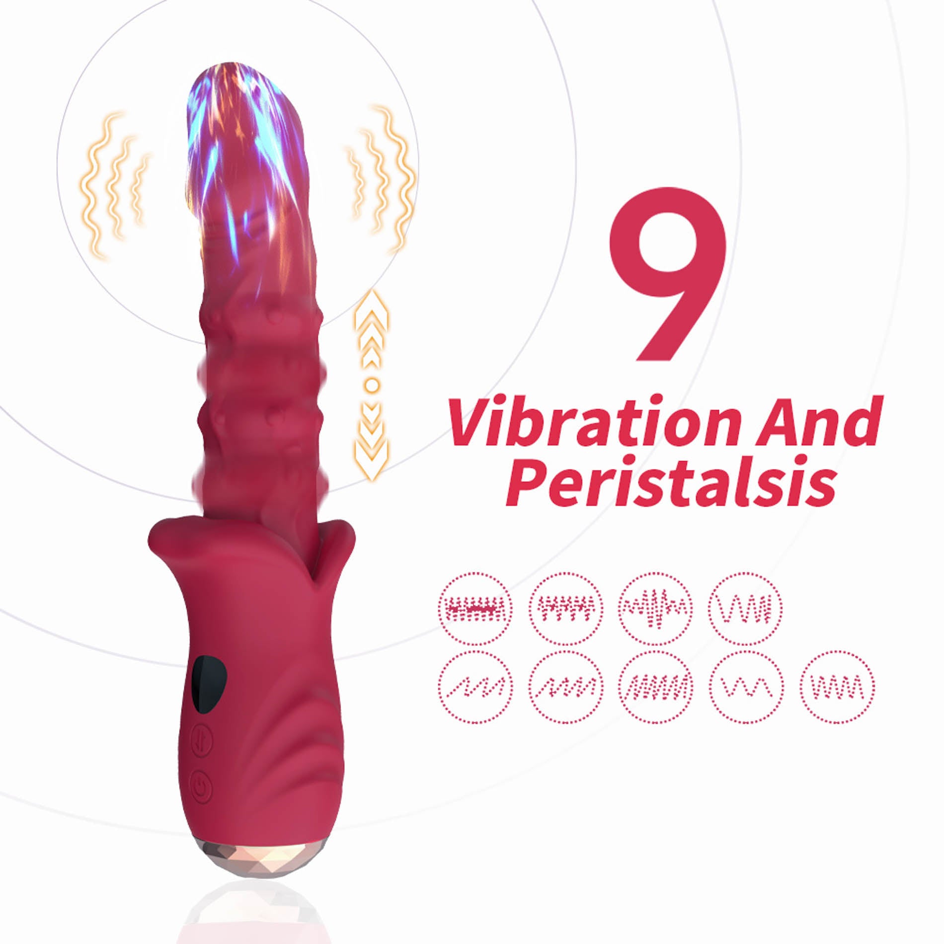 Vibratore Riscaldante con Spinta e Fingering