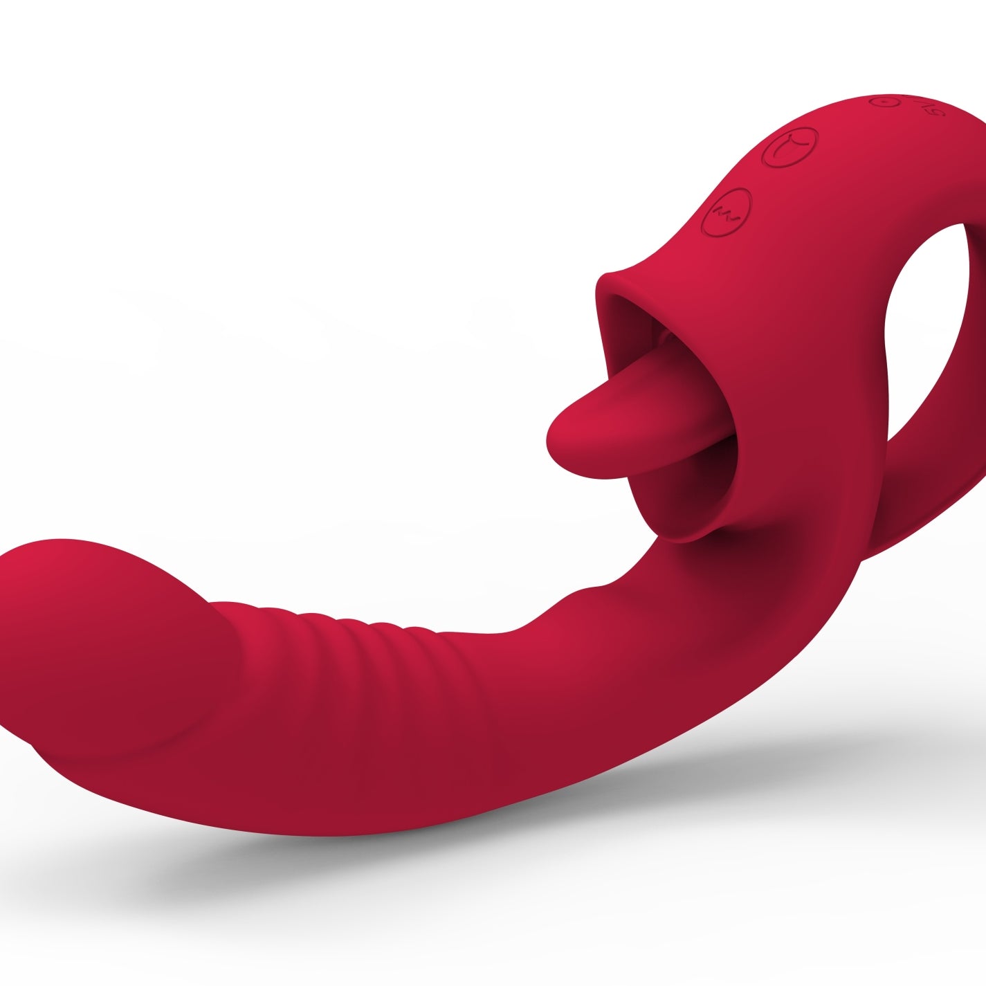 Vibratore Vaginale e Clitorideo Con Lingua e Impugnatura