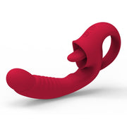Vibratore Vaginale e Clitorideo Con Lingua e Impugnatura