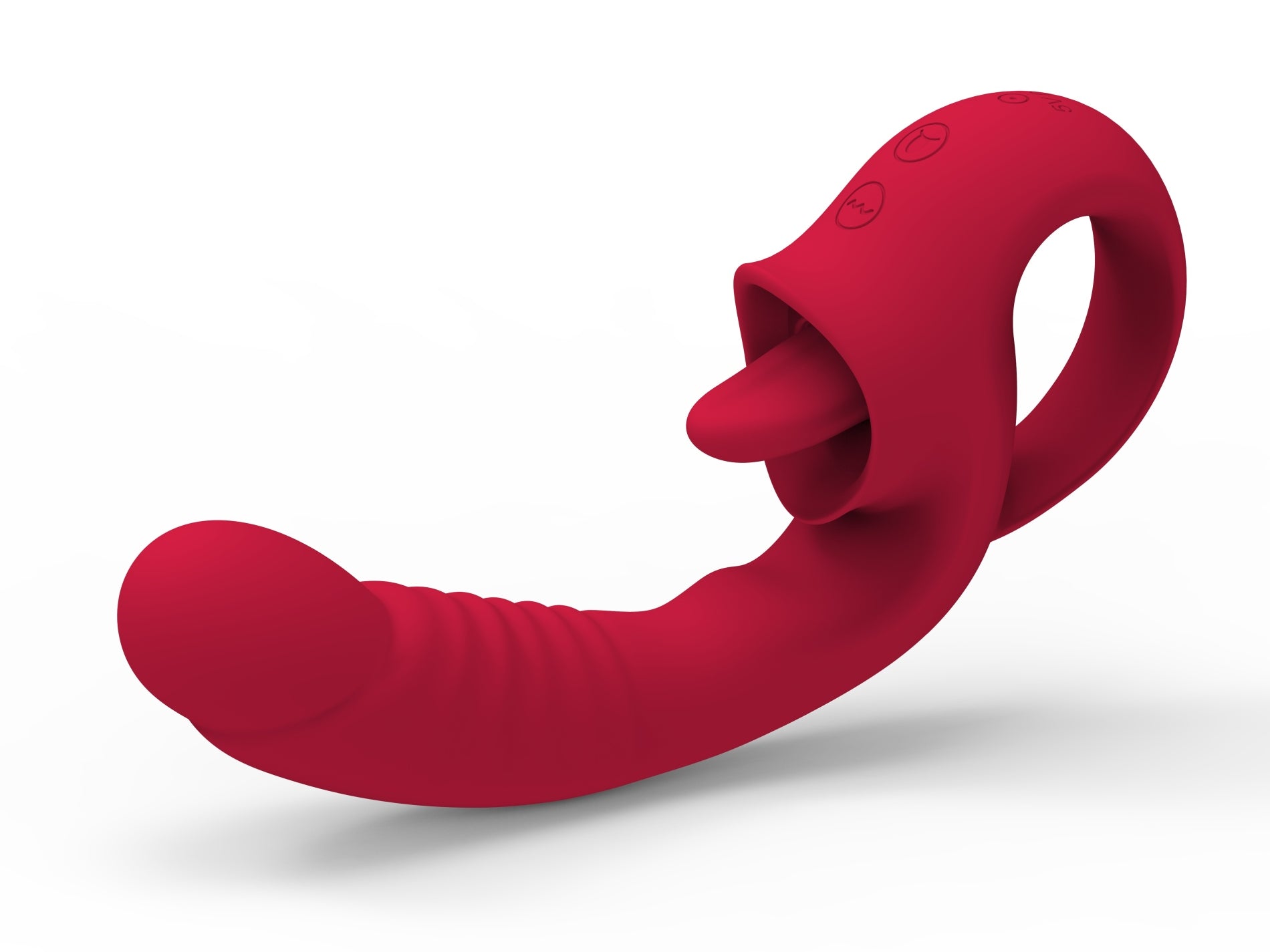 Vibratore Vaginale e Clitorideo Con Lingua e Impugnatura