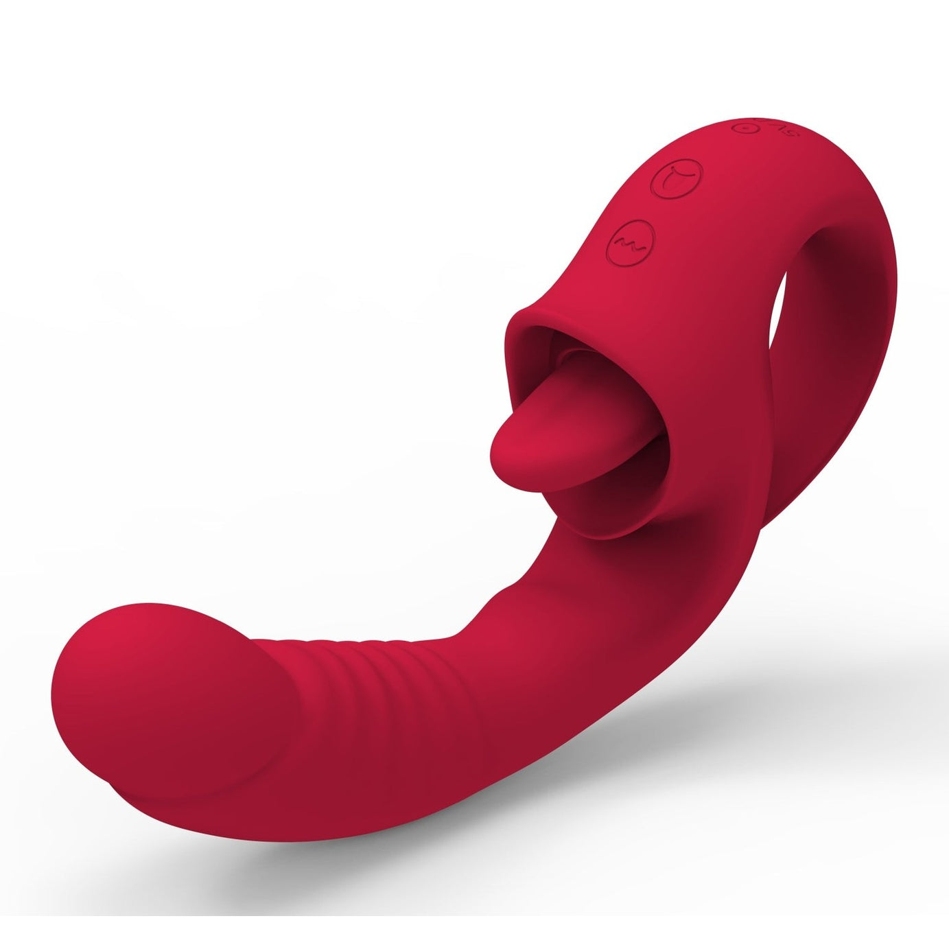 Vibratore Vaginale e Clitorideo Con Lingua e Impugnatura