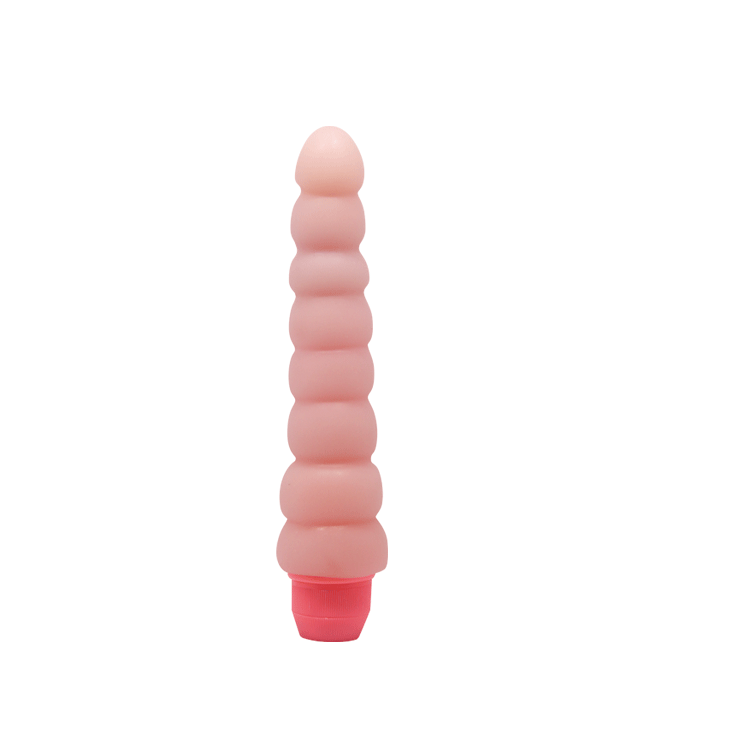Vibrator with adjustable plug and gradual balls - Flesh Pink