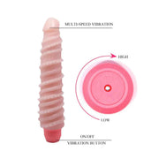 Vibratore con spina modulabile e rilievi stimolanti - Rosa Carne