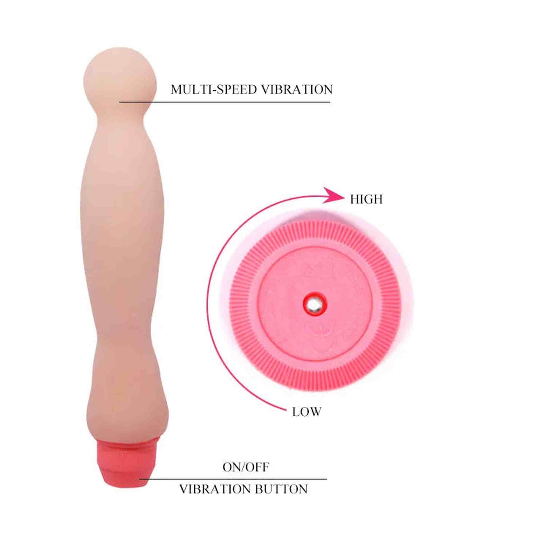 Vibratore con spina modulabile ondulato