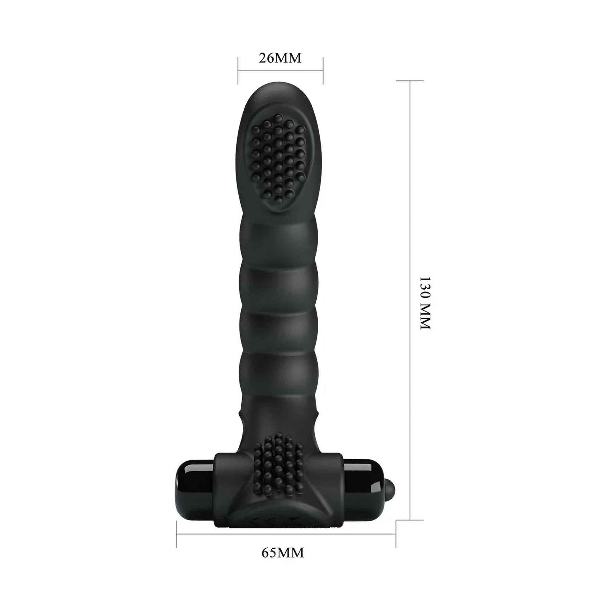 Vibratore da Fingering in SIlicone con Stimolatore Clitoride o Perineo