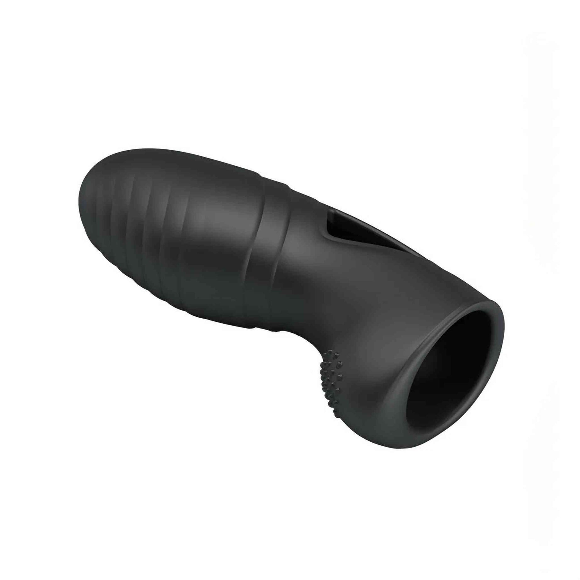 Vibratore da dita con nervature stimolanti Ø 2.3 cm - Nero, Silicone
