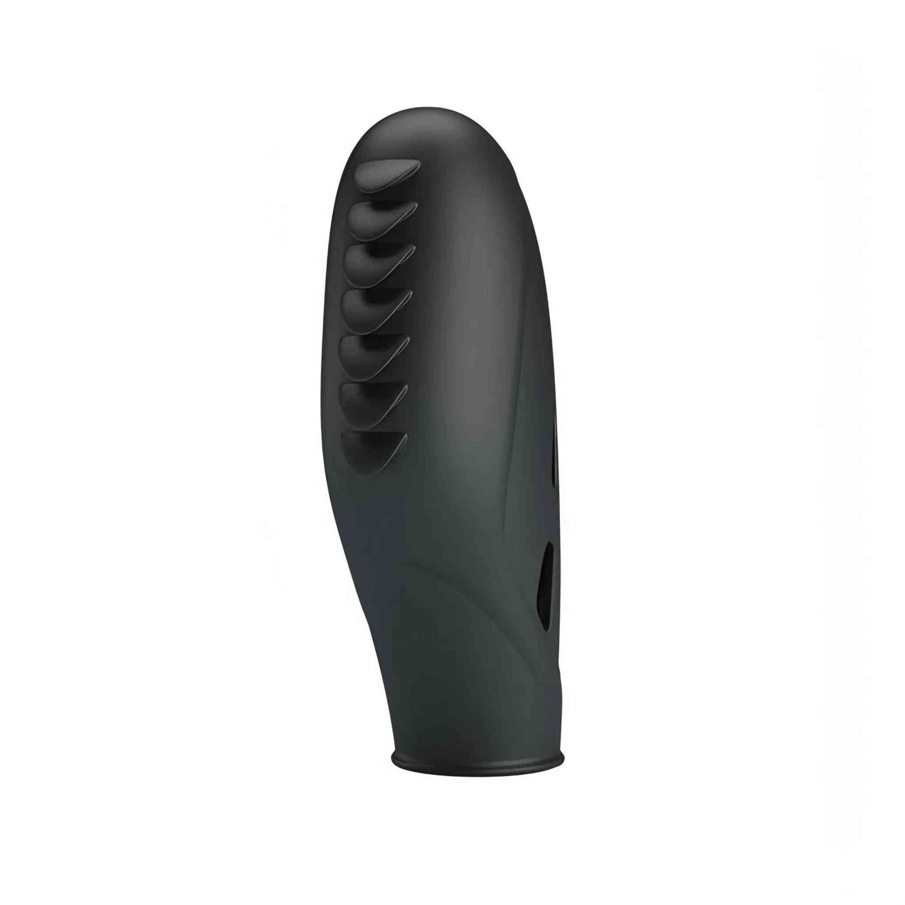 Vibratore da dita con rilievi stimolanti Ø 1.8 cm - Nero, Silicone