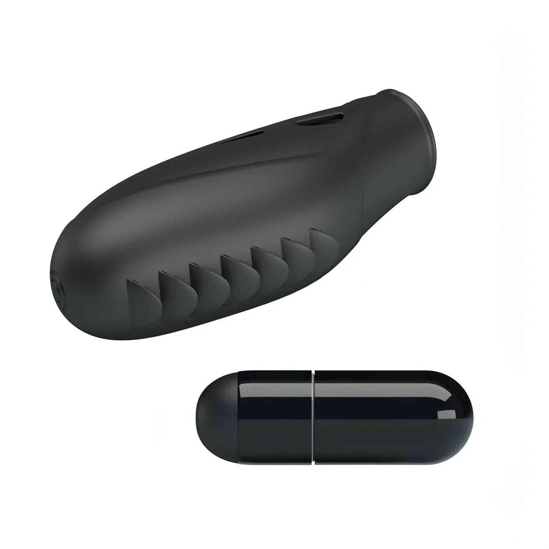 Vibratore da dita con rilievi stimolanti Ø 1.8 cm - Nero, Silicone