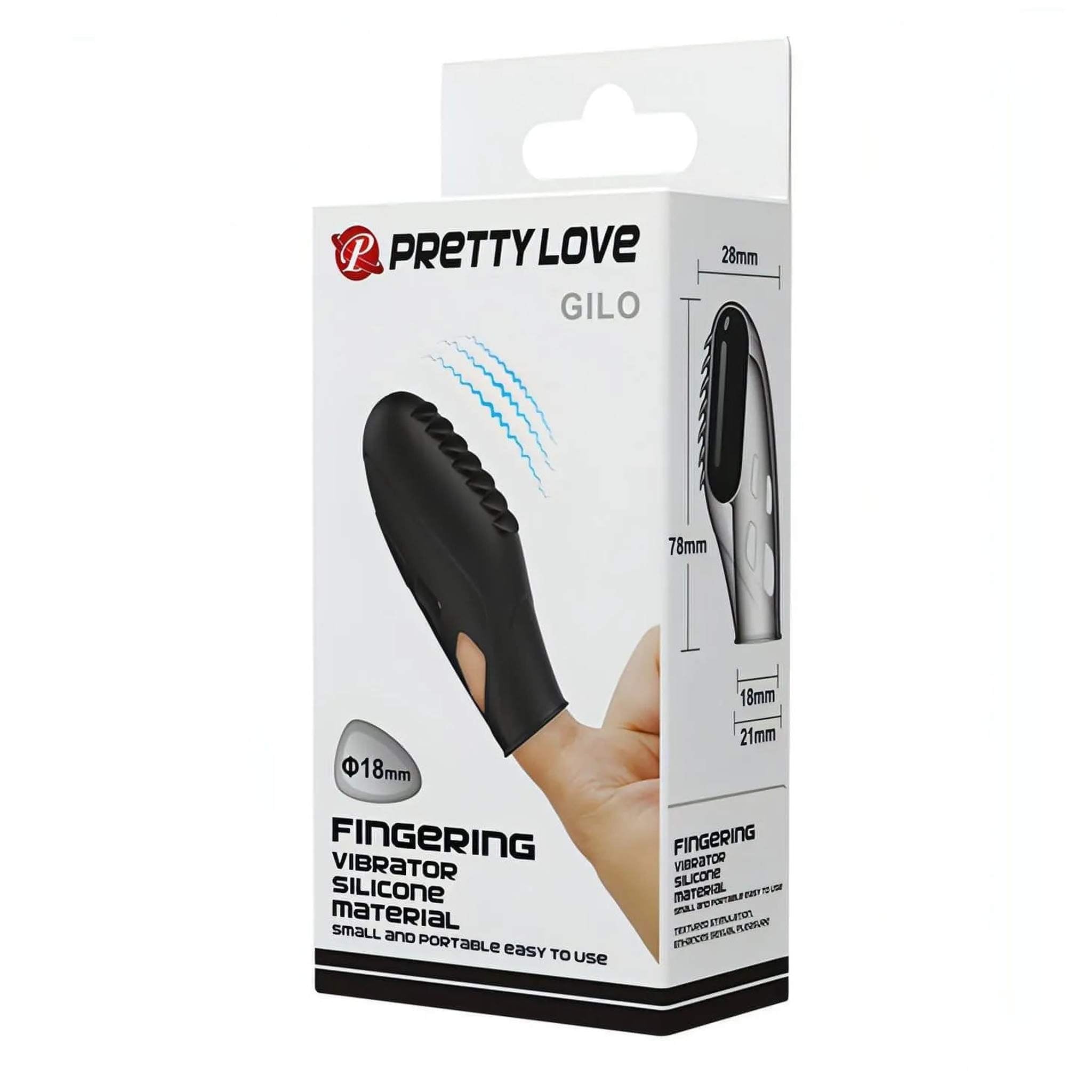 Vibratore da dita con rilievi stimolanti Ø 1.8 cm - Nero, Silicone