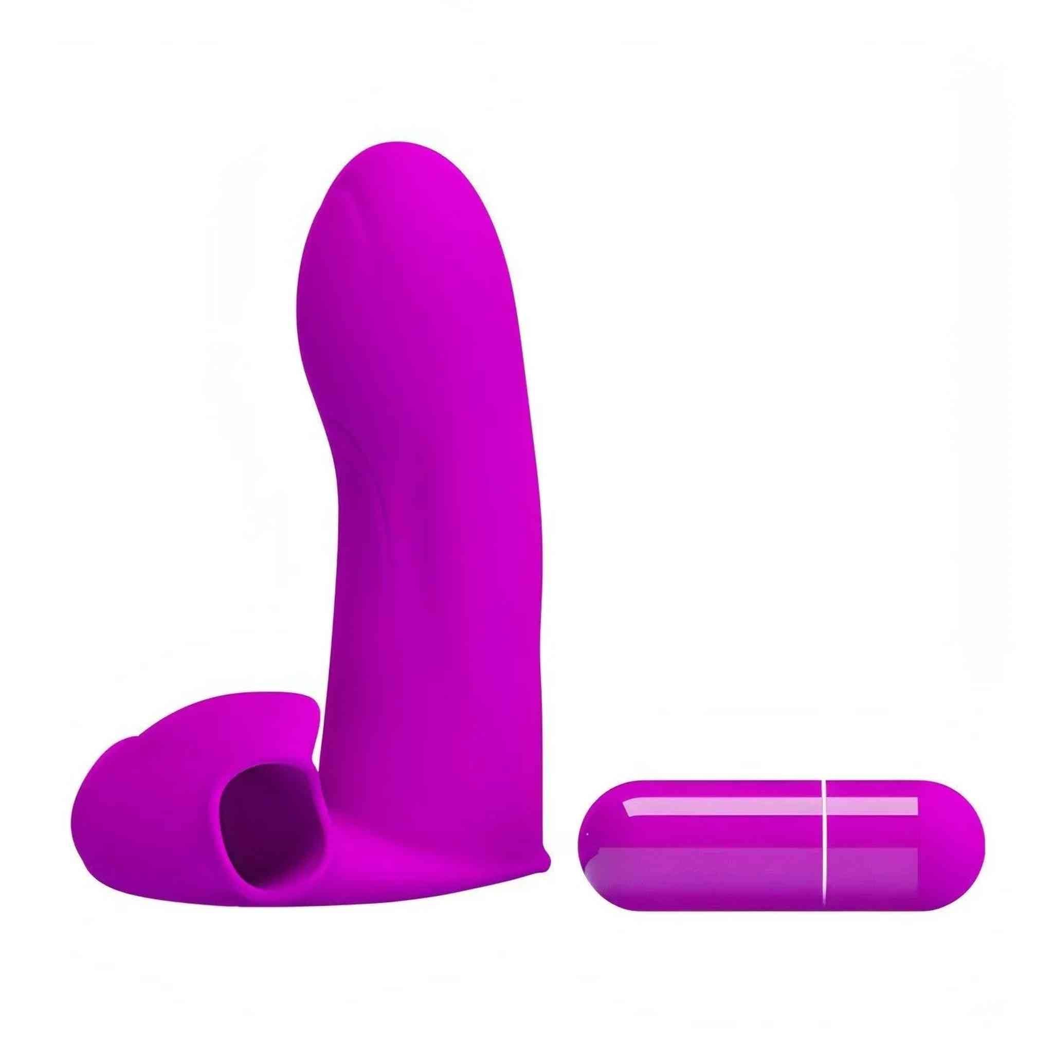 Vibratore da dita realizzato in silicone medicale - Viola