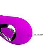 Vibratore design in morbido silicone anallergico - 12 modalità di vibrazione, Ricaricabile, Viola
