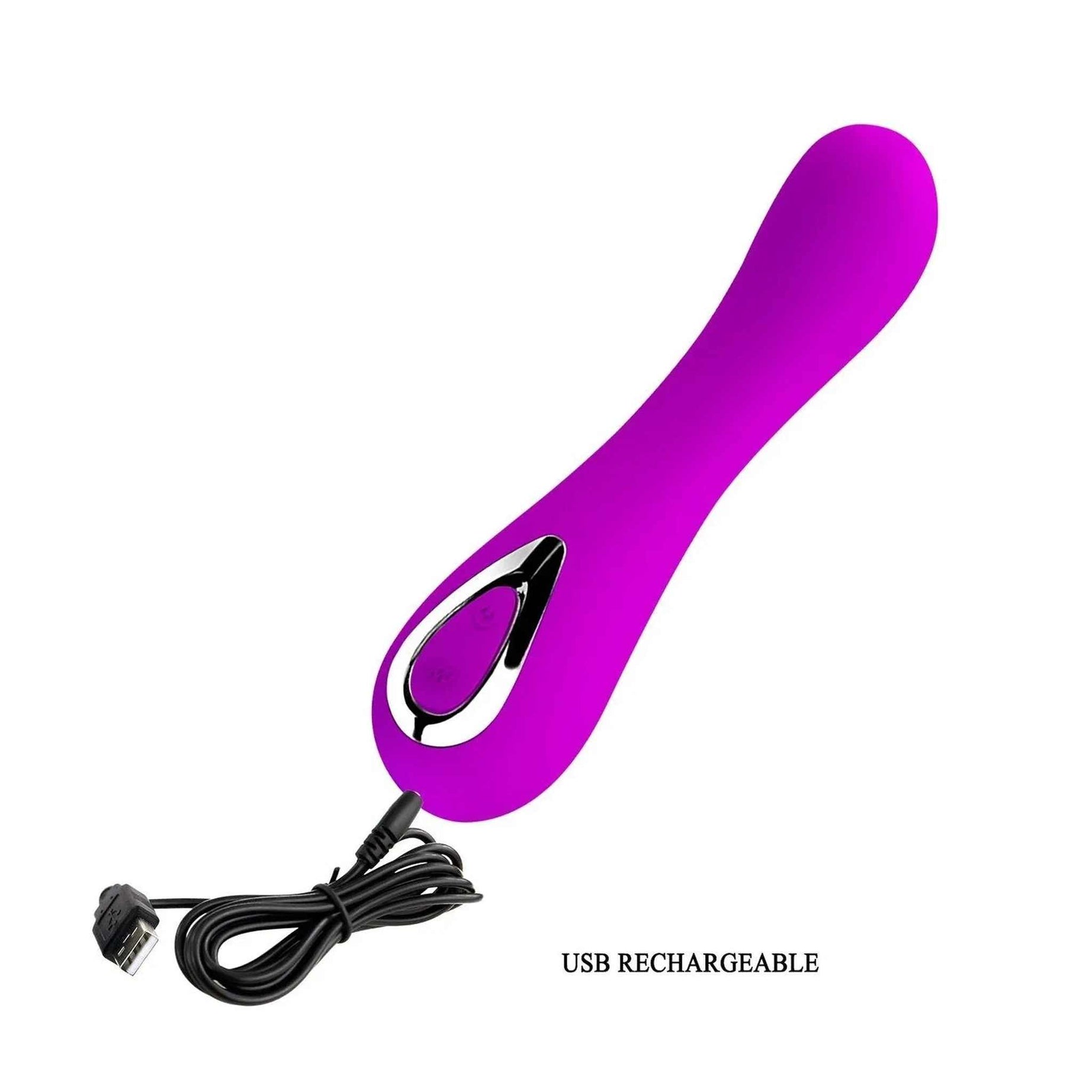 Vibratore design in morbido silicone anallergico - 12 modalità di vibrazione, Ricaricabile, Viola