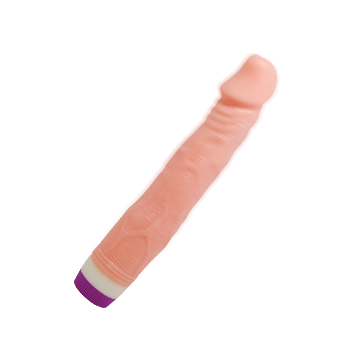 Vibrador realista con vibración multiesped: 22 cm, rosa de la carne