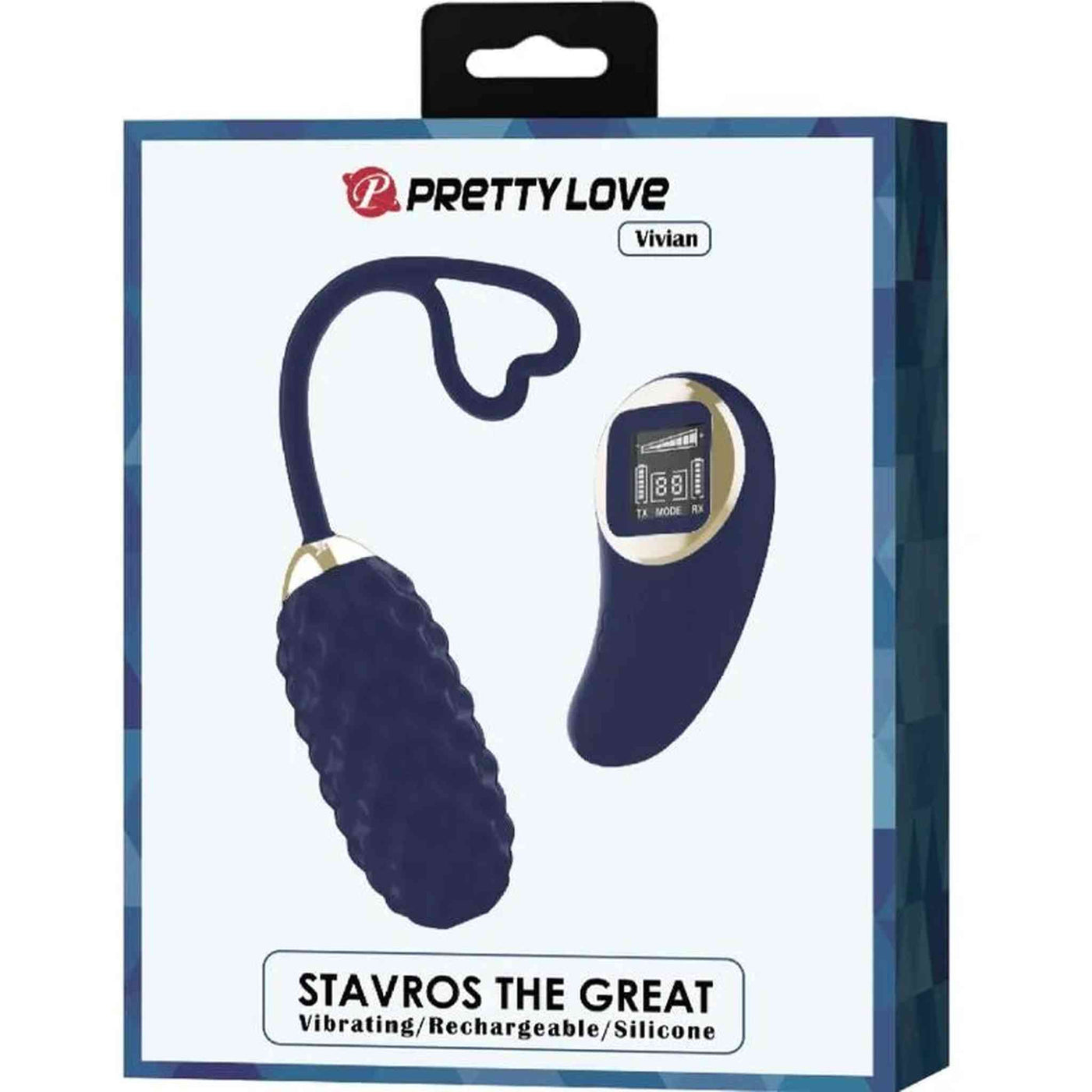 Confezione ovulo vibrante Vivian blu scuro Pretty Love silicone ricaricabile
