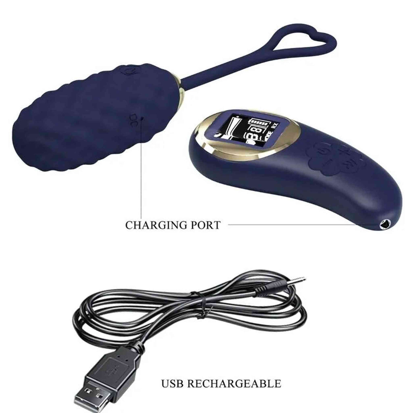 Vivian Ovetto Vibrante con Texture Extra Stimolante e Comando Wireless con Schermo LCD