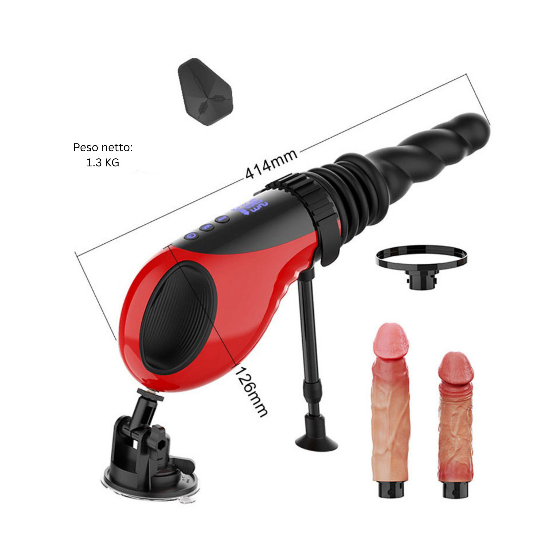 Wireless Portable Fuck Machine Pro 2.0 - Set di 3 Dildo Intercambiabili