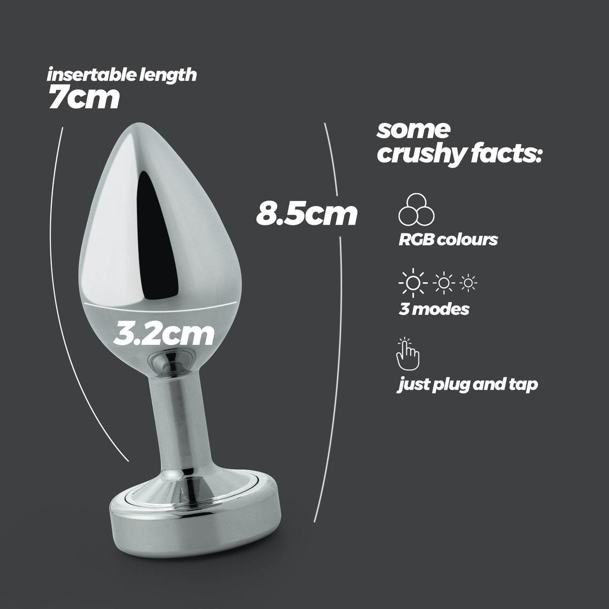 Borealis Crushious – Plug Anale in Metallo con Luce LED, foto 10
