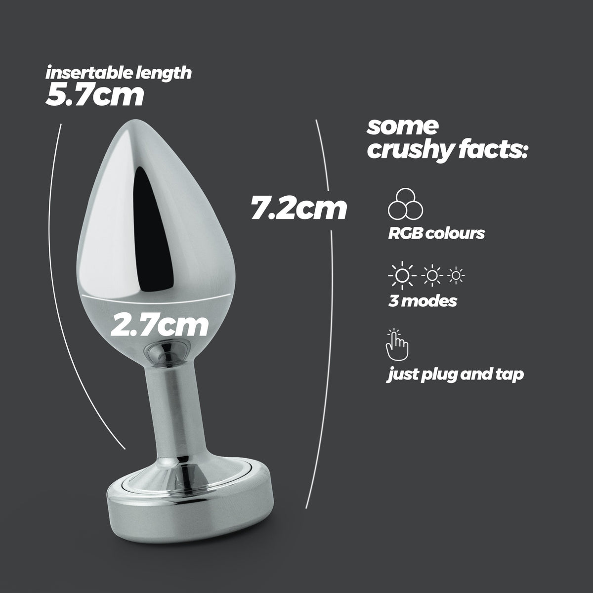 Borealis Crushious – Plug Anale in Metallo con Luce LED, foto 9