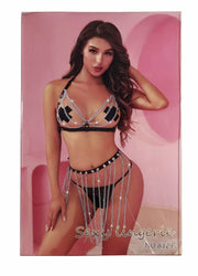 Harness Sexy con Catene, Copricapezzoli e Perizoma - immagine 2