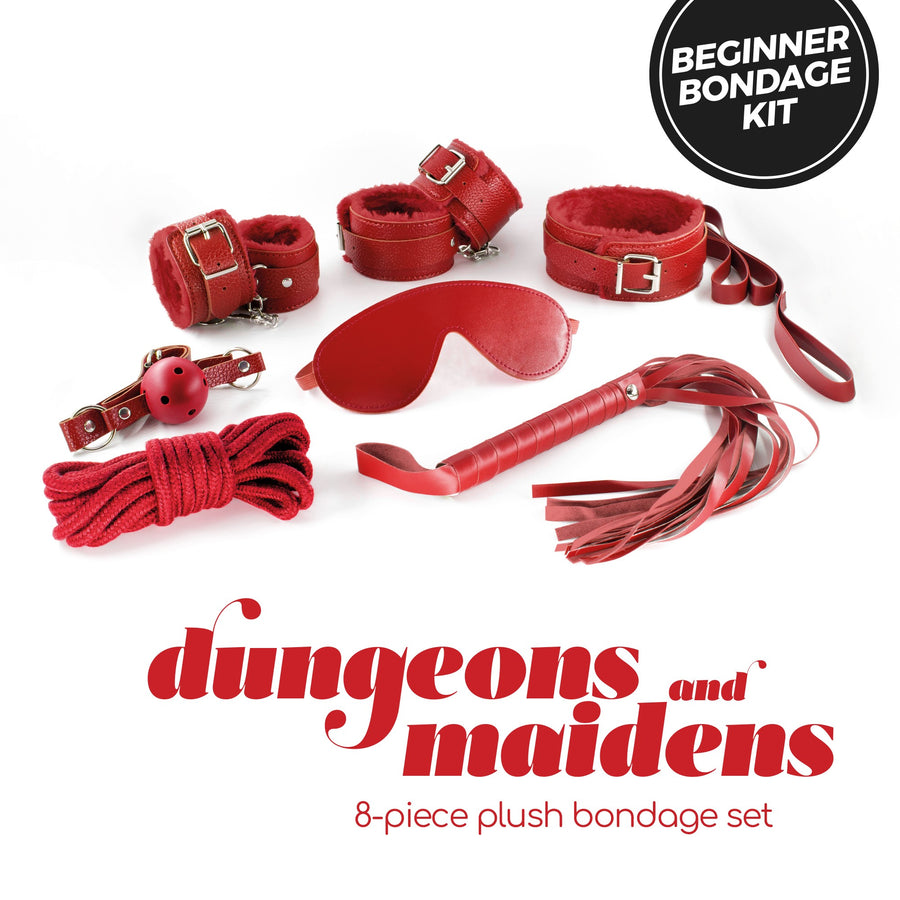Kit Bondage Dungeons & Maidens Crushious – Kit BDSM Rosso 8 Pezzi