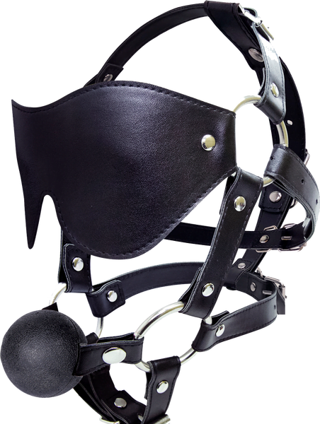 Face Harness con Gag e Maschera in Ecopelle - GoEstasy