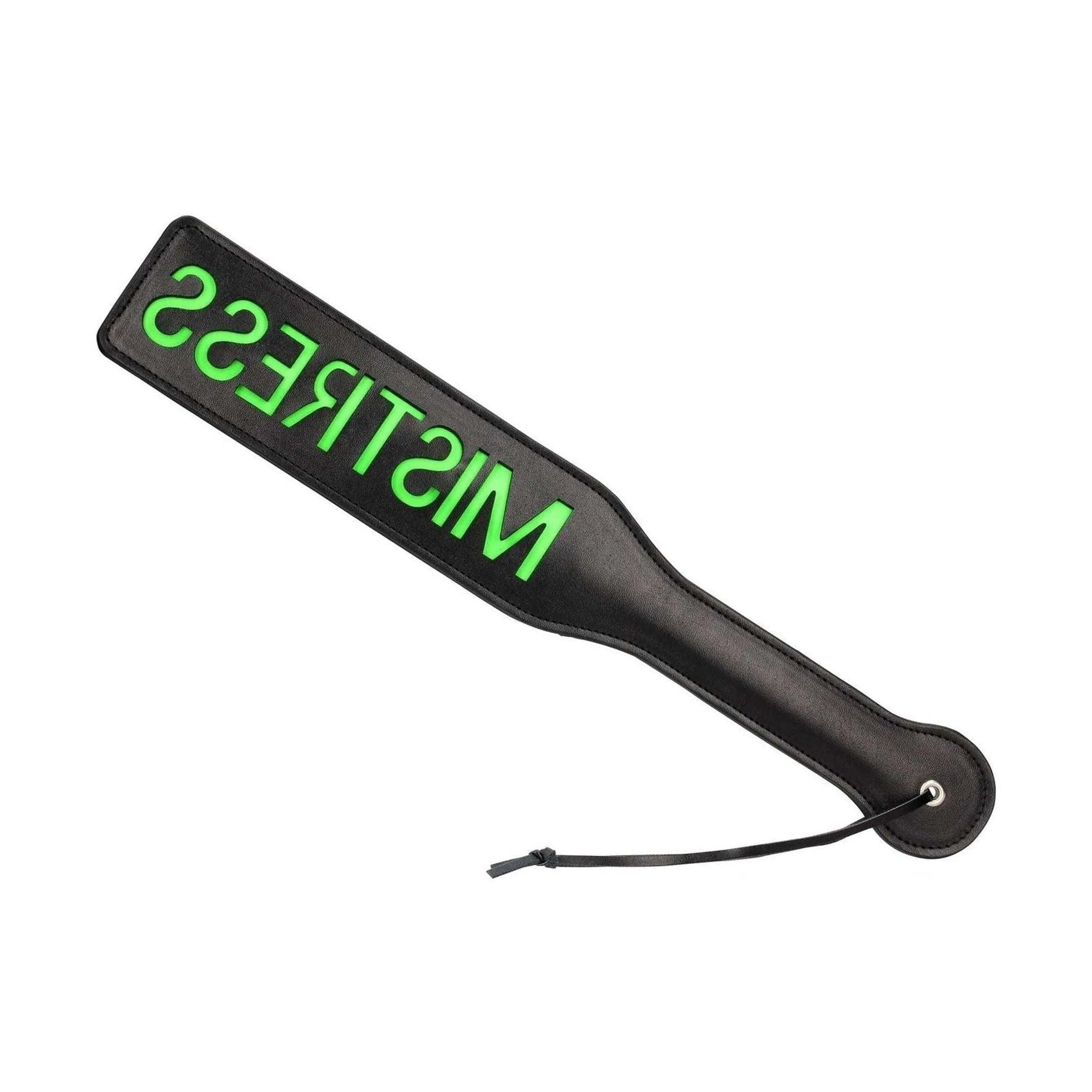 'Mistress'' Paddle - Glow in the Dark - Black/Neon Green