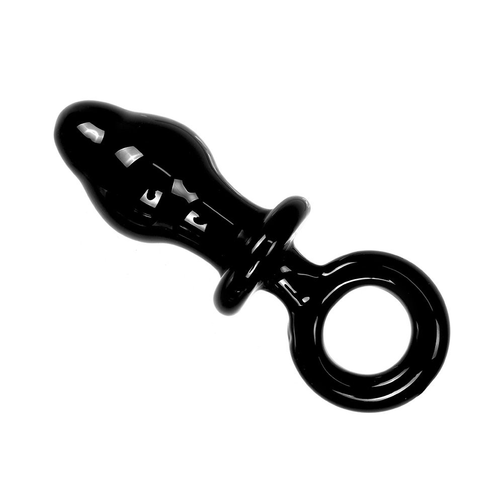 Glass Buttplug Black O-ring - GoEstasy