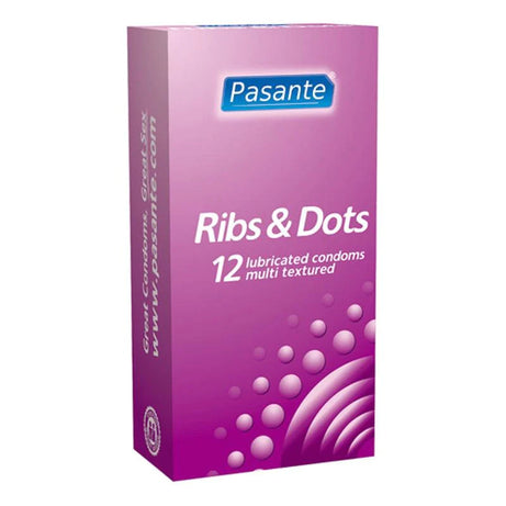 Pasante Ribs & Dots condoms 12pcs - GoEstasy