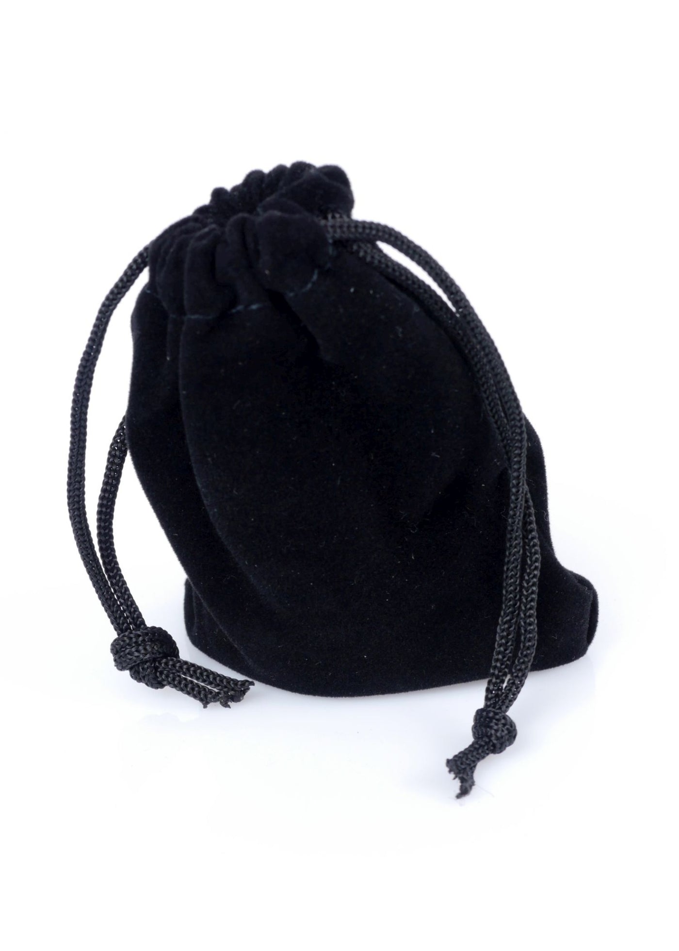 Borsa nera in velluto con cordino intrecciato per accessori