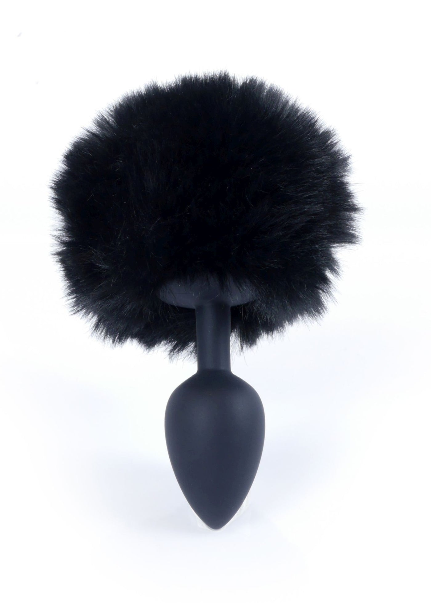 Plug anale silicone nero con pompon peluche