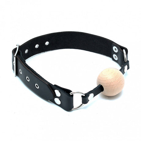 Ball-gag in legno con cinturino regolabile - GoEstasy