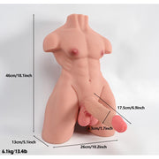 Spettacolare Torso Maschile 6.1 Kg Con Pene 17.5 cm