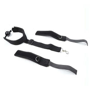 Set BDSM ball-gag nera con polsiere separate e cinghie rinforzate