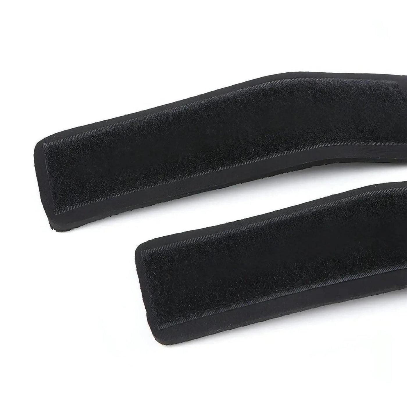 Polsiere nere con bordo curvo e interno velcro a pelo corto