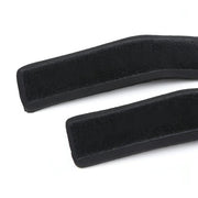 Polsiere nere con bordo curvo e interno velcro a pelo corto