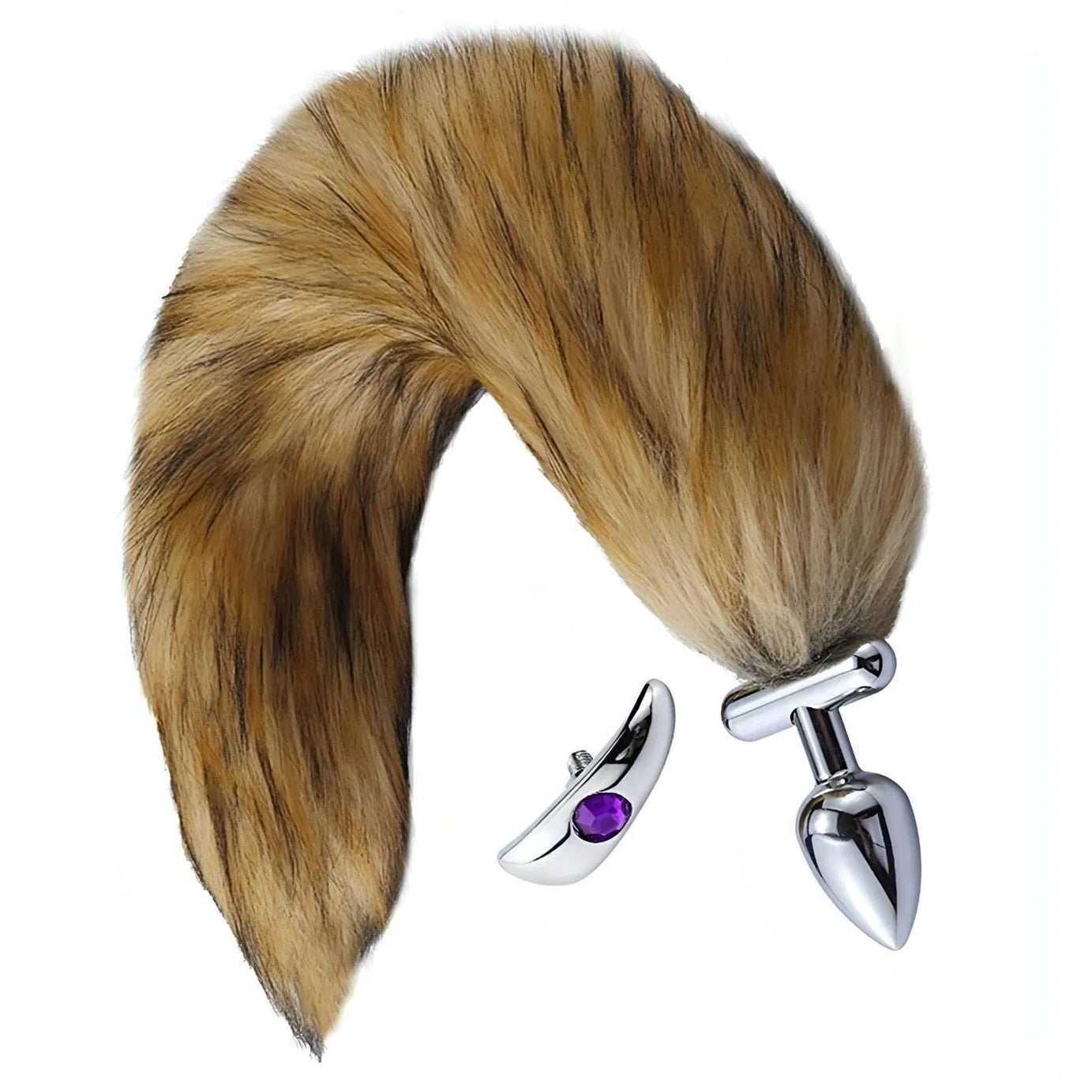 2 in 1 Convertible Fox Tail Plug - Plug Anale in acciaio con coda di volpe removibile