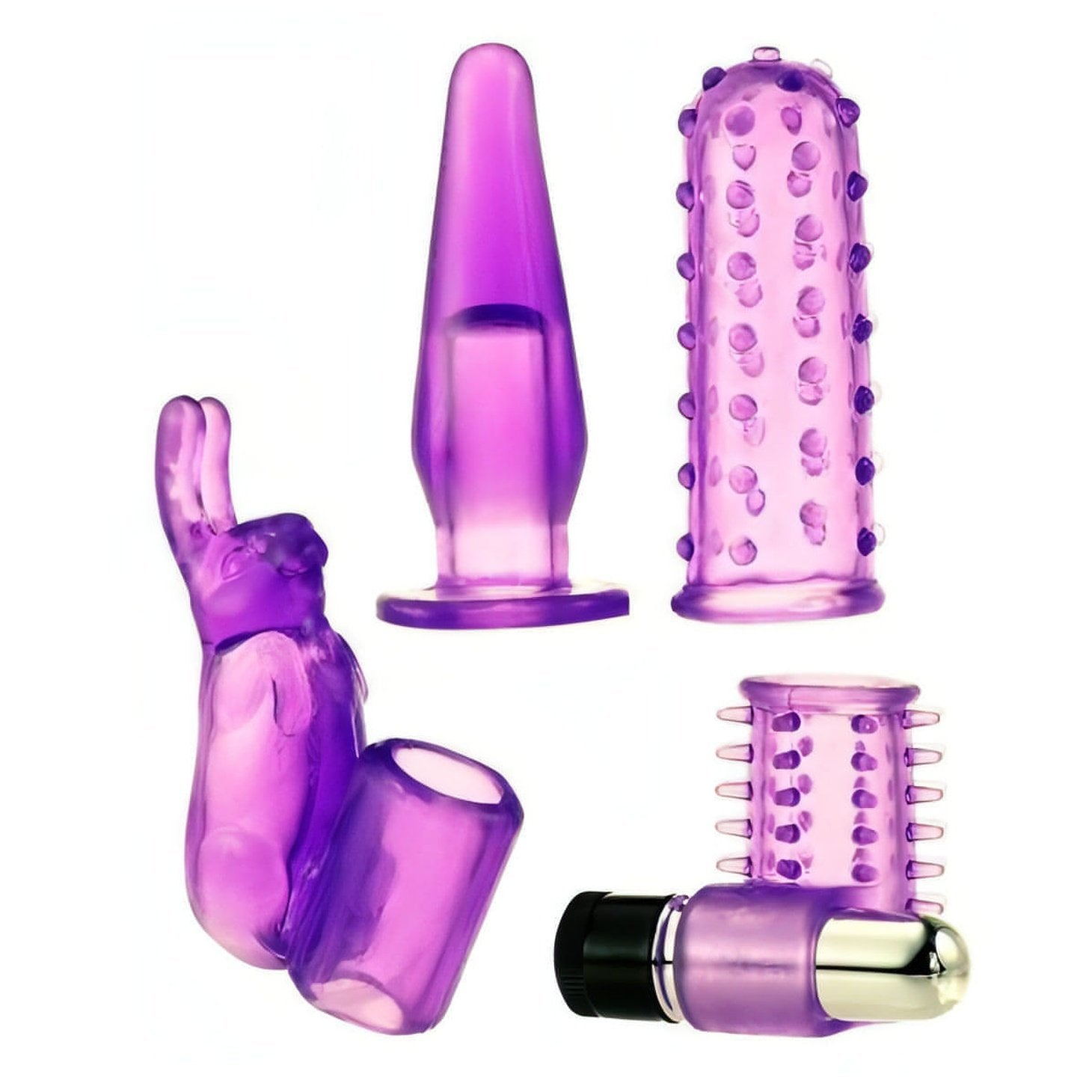 4 Play Couples Kit - Bullet vibe with attachments - GoEstasy