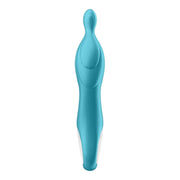 Vibratore punto A turchese verticale con punta flessibile e anello ergonomico