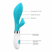 Achelois Vibratore Rabbit in Silicone con 10 vibrazione diverse - Azzurro