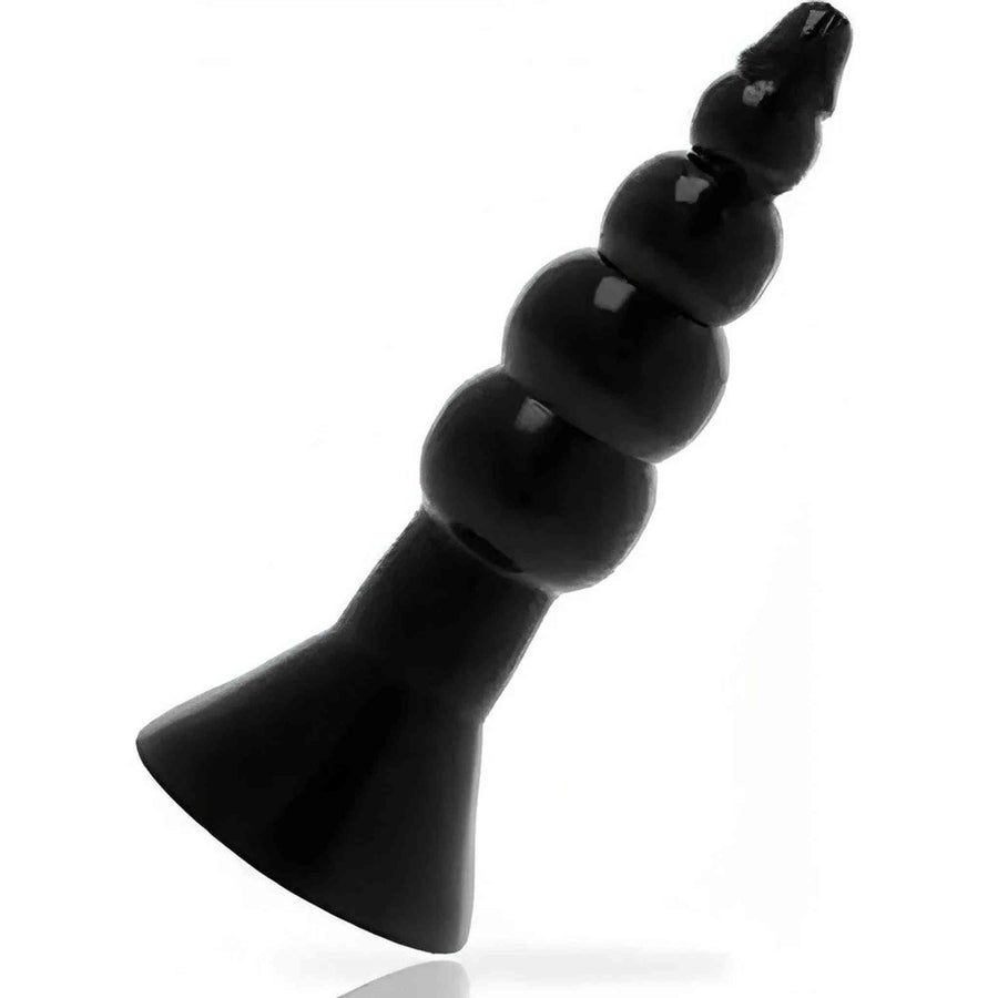 Anal Plug with Concentric Rings - 17cm, Black