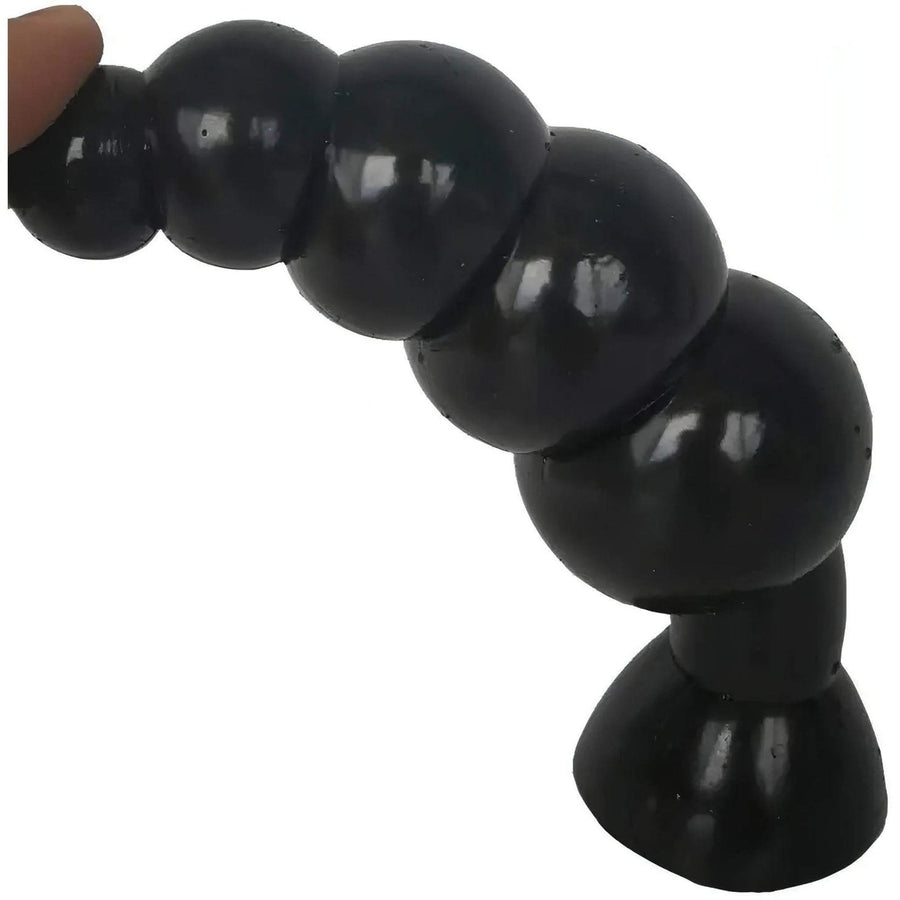 Anal Plug with Concentric Rings - 17cm, Black