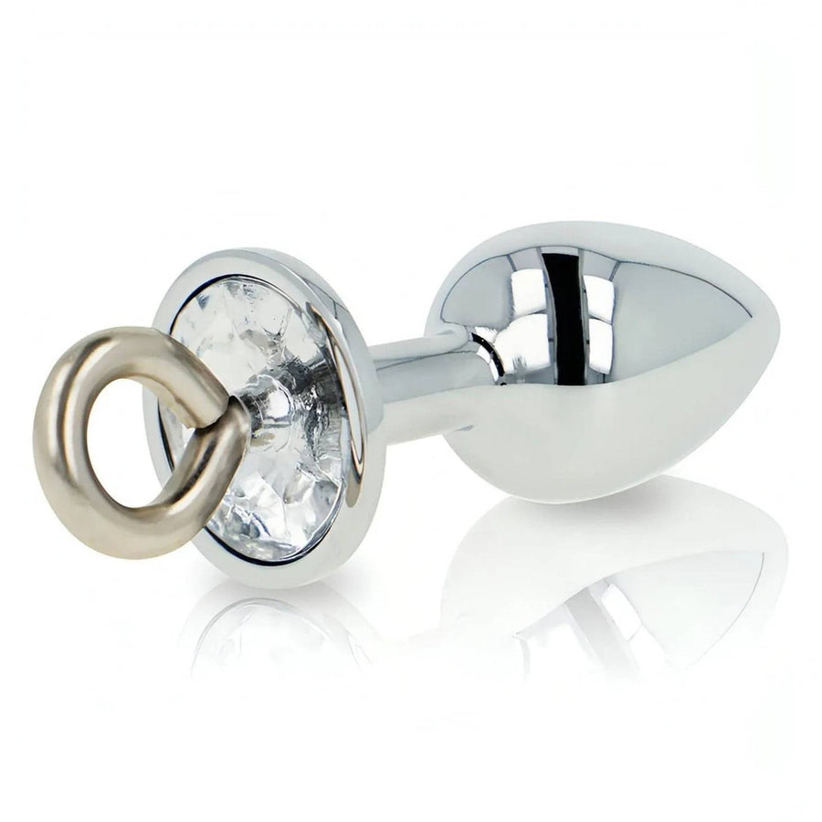 Anal Plug with Diamond and Retention Ring