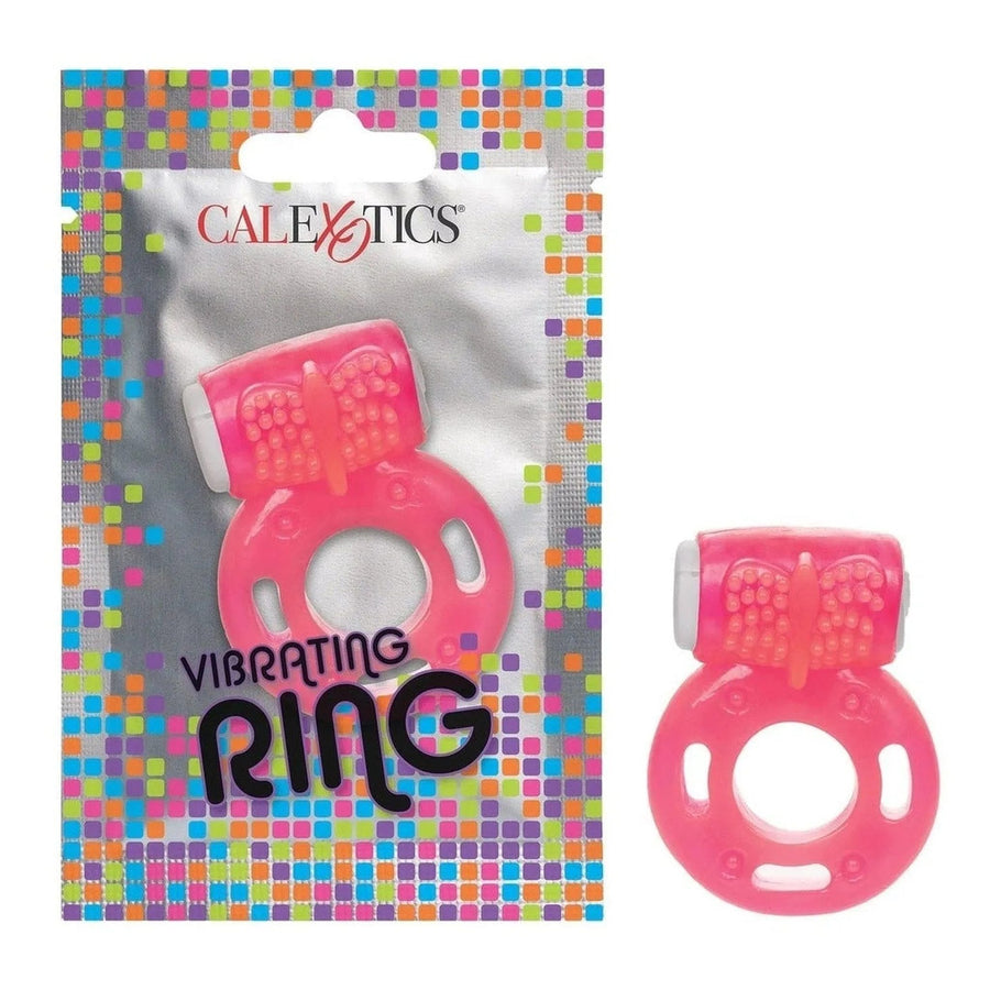 Anel vibratório com estimulador clitoriano - Rosa, para uso único