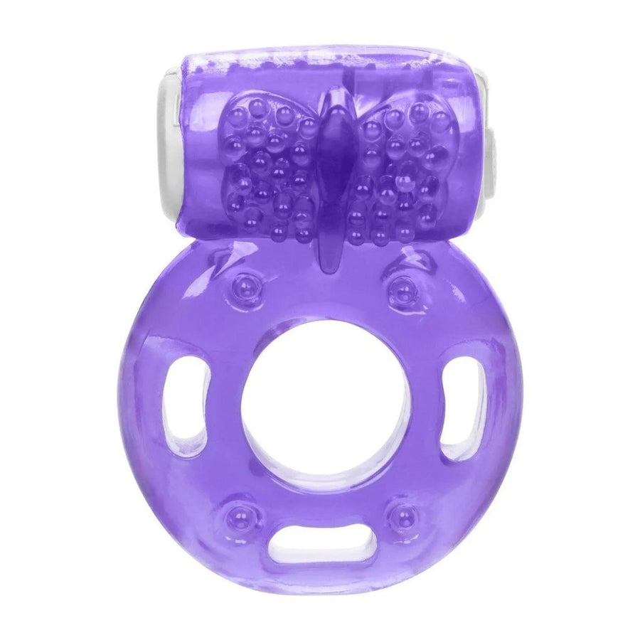 Vibrating Ring with Clitoral Stimulator - Purple, One Time Use